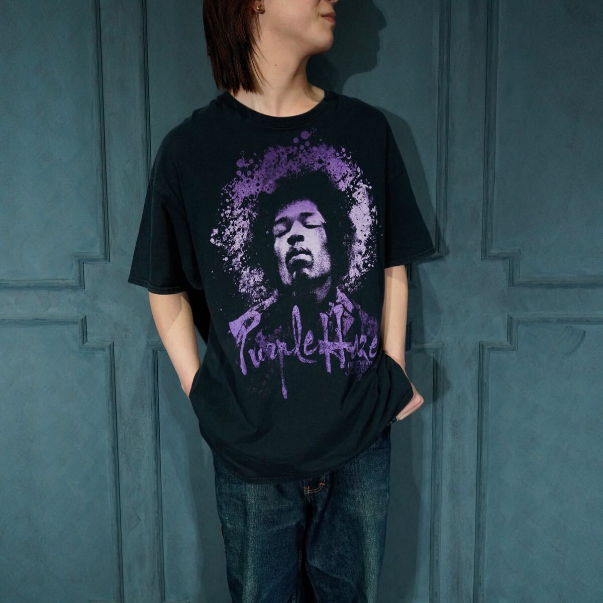 USA VINTAGE ZION JIMI HENDRIX ARTIST PRINT DESIGN T SHIRT/アメリカ古着ジミーヘンドリックスアーティストプリントデザインTシャツ拍卖