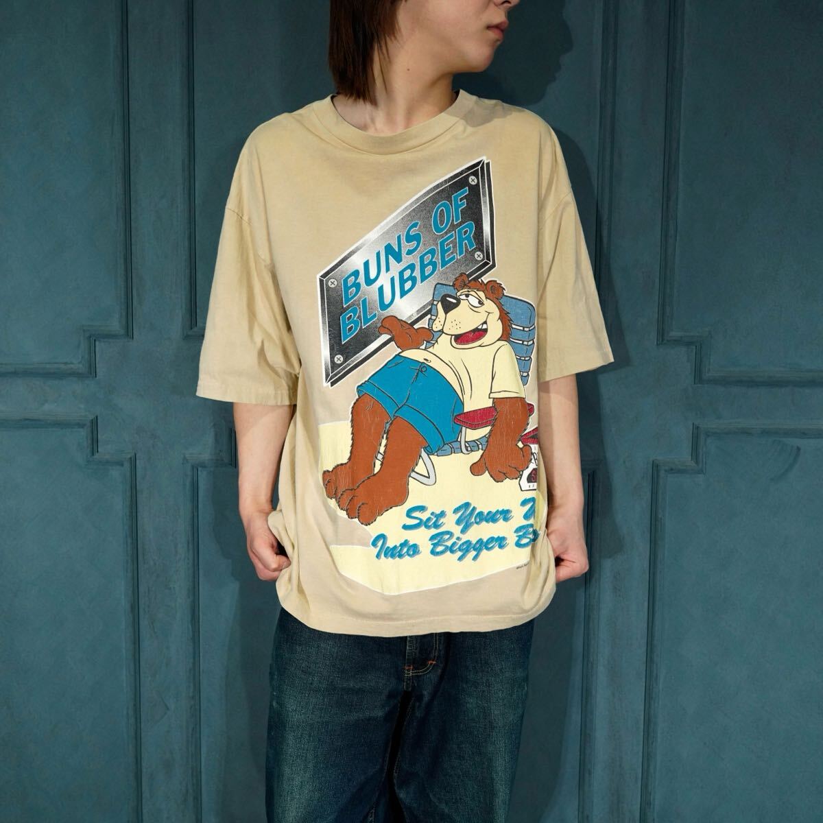 90's USA VINTAGE SUN ANIMAL PRINT DESIGN T SHIRT/90年代アメリカ古着アニマルプリントデザインTシャツ拍卖