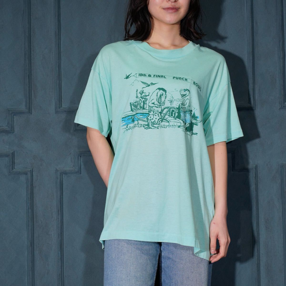 *SPECIAL ITEM* 80's USA VINTAGE SCREEN STARS DINASOR PRINT DESIGN T SHIRT/80年代アメリカ古着恐竜プリントデザインTシャツ拍卖