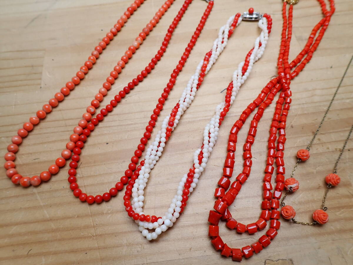 1★本珊瑚 ネックレス 5本まとめ 拍卖
