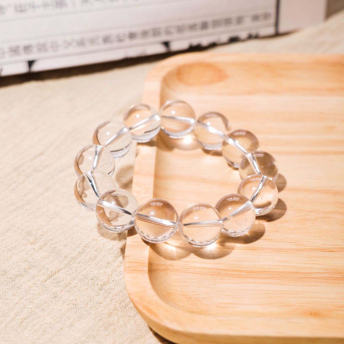 水晶ブレスレット14mm クリスタルブレスレット ブレスレット 金運 開運 浄化 幸運 パワーストーン拍卖