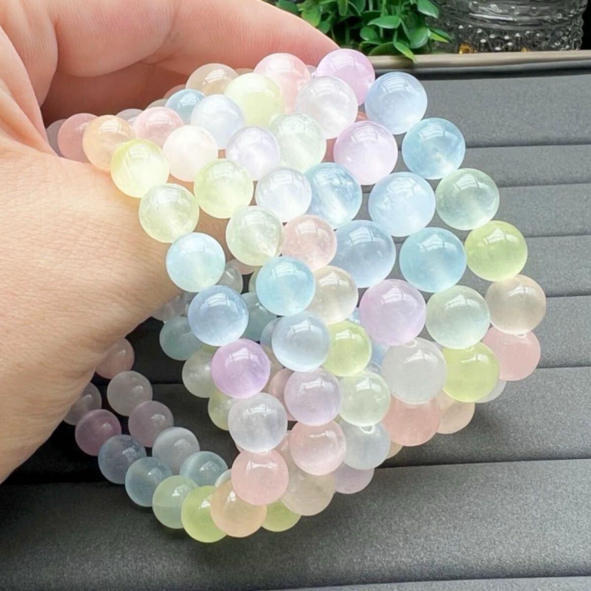 カラフルセレナイトブレスレット8mm 天然石 ブレスレット パワーストーン拍卖