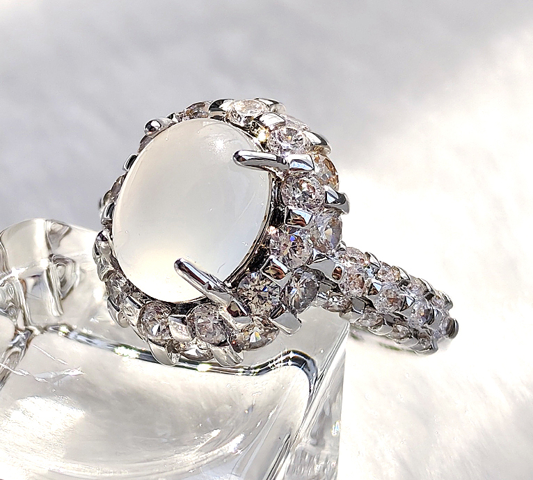 N2506139◆Bigstone◆【カルセドニー】キラキラ輝く*ファッション印象*豪華なリング*12号拍卖