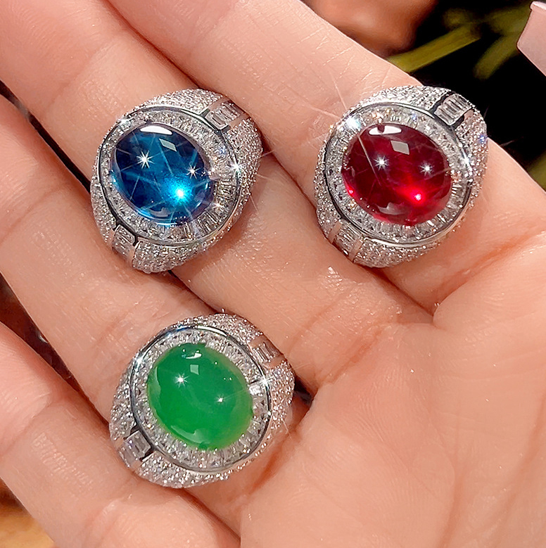 N2504108◆Bigstone◆3色選び可【眩しい宝石のデザイン】ロマンチックな雰囲気*キラキラして*欧米大人気なリング*フリー拍卖