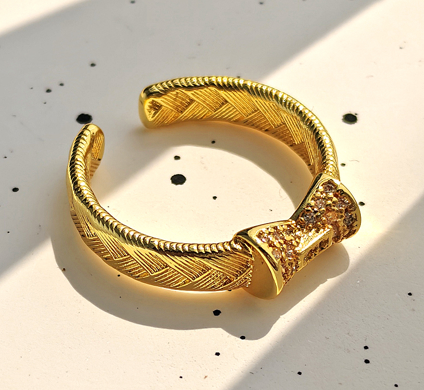 N2506166◆Bigstone◆【金色の麦の穂】ファッション印象*豪華なリング*14号拍卖