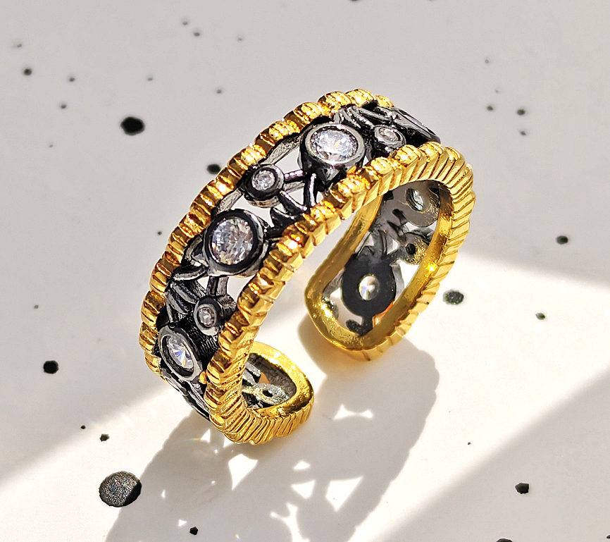 N2506177◆Bigstone◆【イタリア風】ファッション印象*豪華なリング*12号拍卖