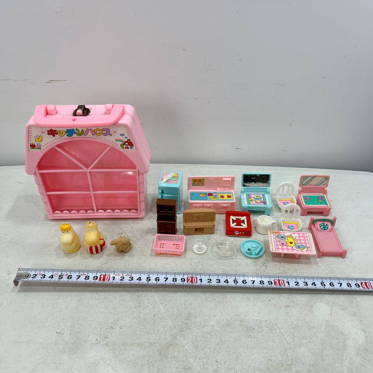 ムラオカトイ キッチンハウス おままごとセット ムーミン 指人形2点 うさぎフィギュア 付き レトロ アンティーク ビンテージ 中古拍卖