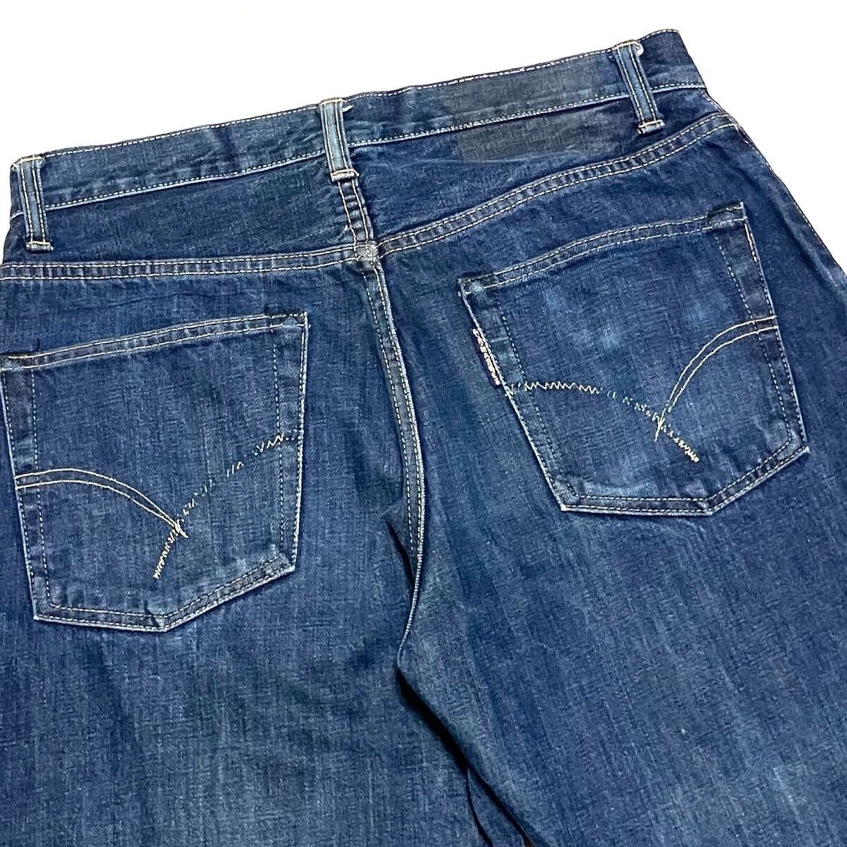 送料無料 ハリウッドランチマーケット ボタンフライ ストレート デニム拍卖