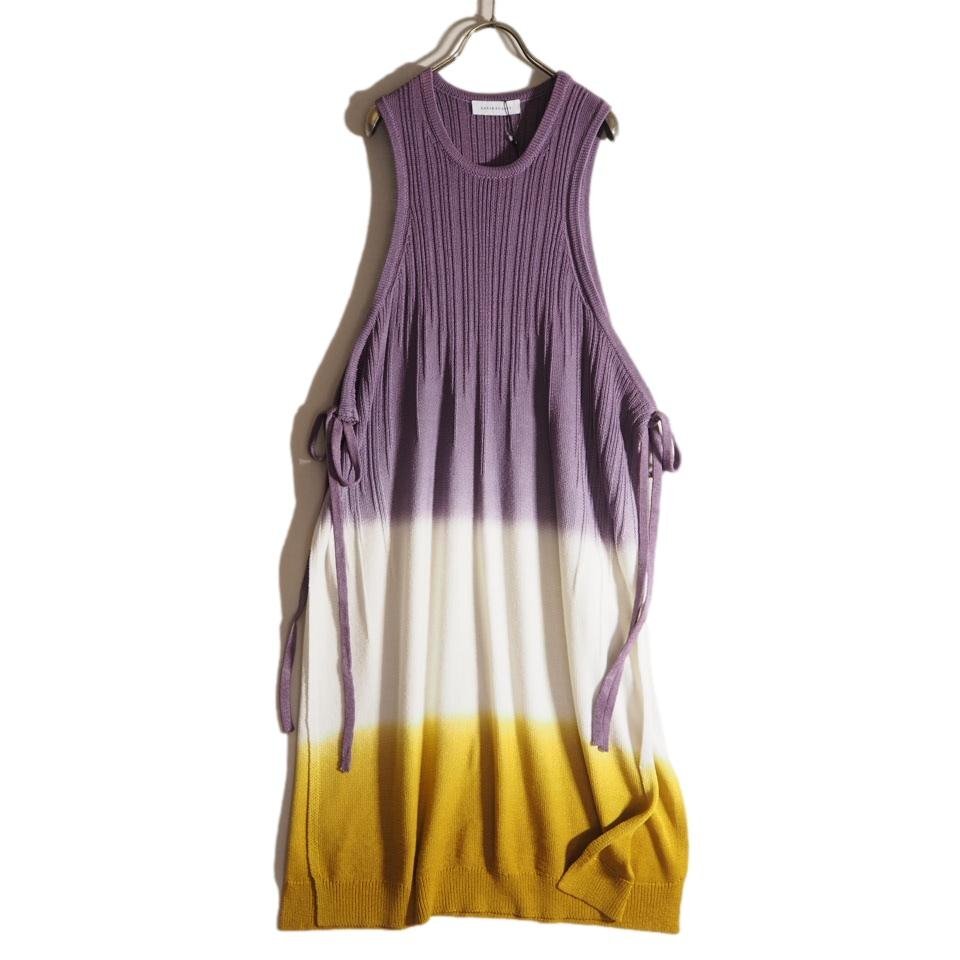 P4411f71 ■SAYAKA DAVIS サヤカデイヴィス■ gradient wrap knit dress グラデーション コットン ロングニット パープル 春夏拍卖