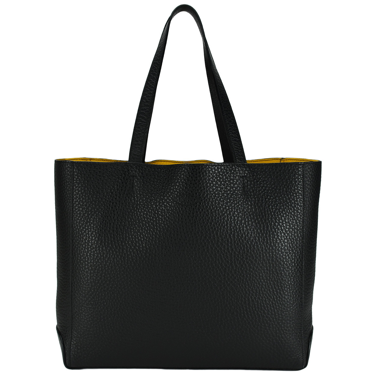 トッズ TOD'S ショッピング バッグ ミディアム トートバッグ ブラック イエロー 黒 レザー 肩掛け ワンショルダー メンズ 中古拍卖