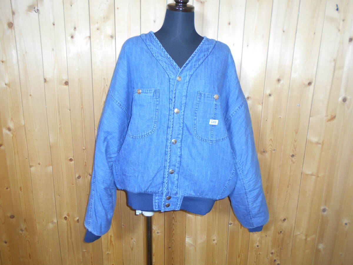 b286◆LEE リバーシブル ボアフリース デニムジャケット◆リー レディース サイズFREE ブルー/ホワイト UNION MADE ブルゾン ジャンパー7G拍卖