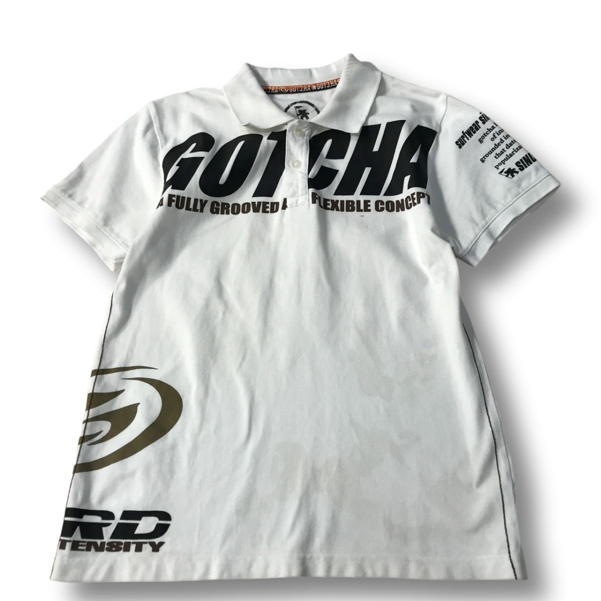 《オススメ◎》GOTCHA ガッチャ★ブランドロゴ*半袖ポロシャツ*ホワイト/ブラック/ブラウン*コットン*サイズM(MS4623)◆S60拍卖