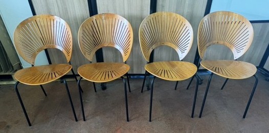 ② 福岡発 Fredericia / フレデリシア トリニダード チェア 北欧家具 4脚セット ダイニング ミーティング カフェ 椅子拍卖