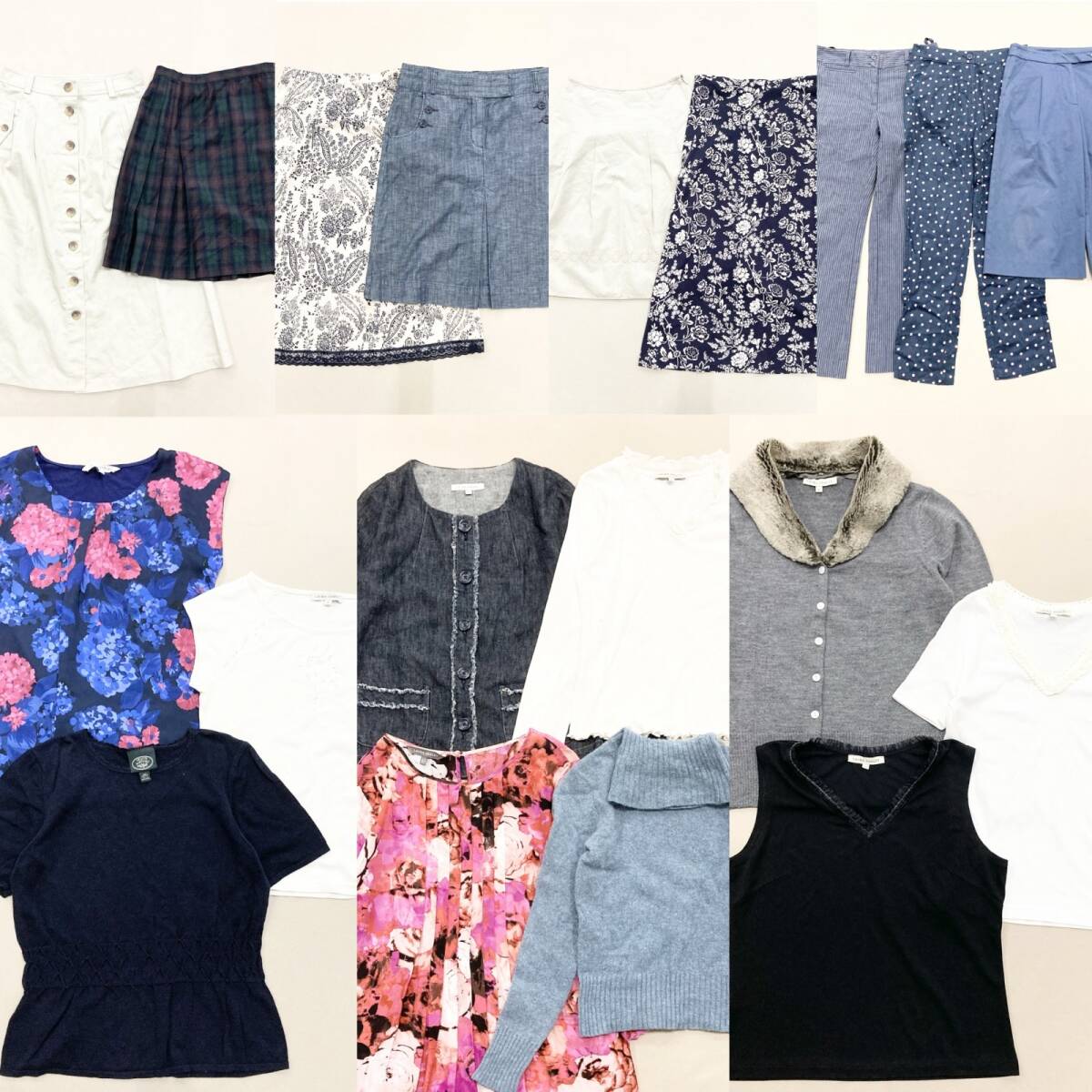 ★ Laura Ashley ローラアシュレイ 19点 まとめ商品 トップス ボトムス アウター 花柄 総柄 レディース サイズMIX Vintage 卸 現状品 4.3kg拍卖