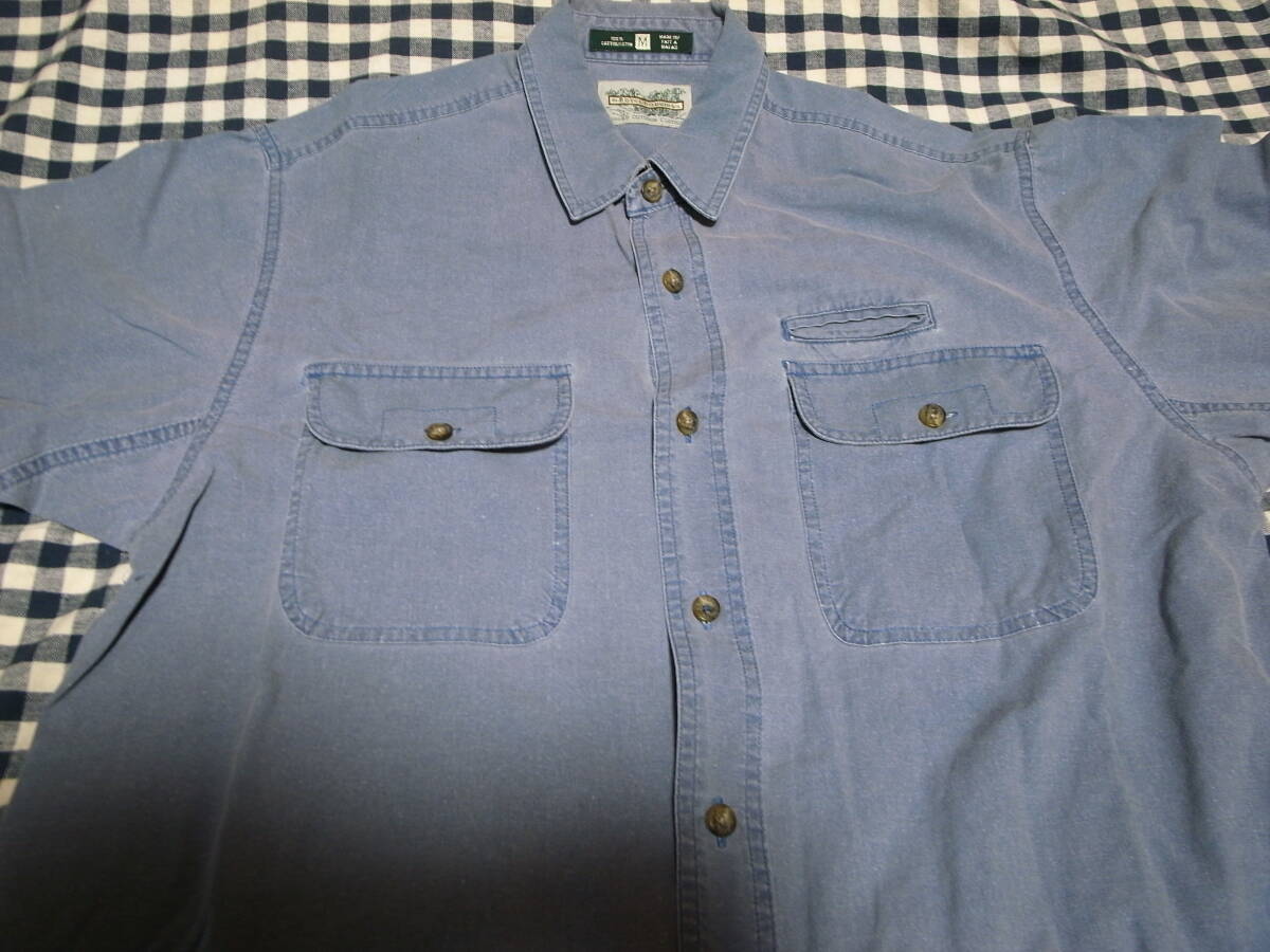 ★ ROYAL ROBBINS OUTDOOR CLOTHIHG コットンシャツ 色ブルー サイズM 中古 ★拍卖