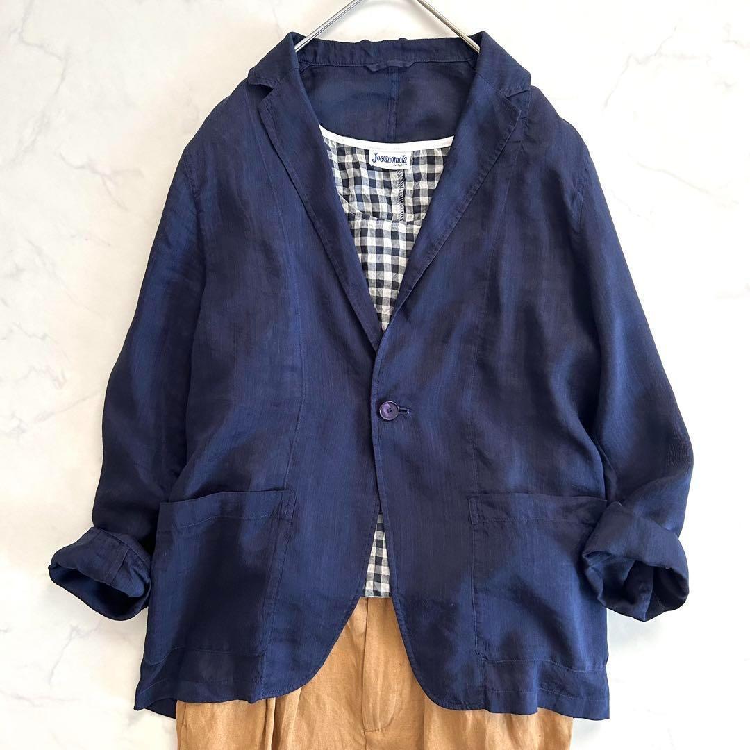 マカフィー MACPHEE ラミーレーヨンライトジャケット 紺 ネイビー 洗える トゥモローランド 36 シアー 通気性 シアー レディース 拍卖