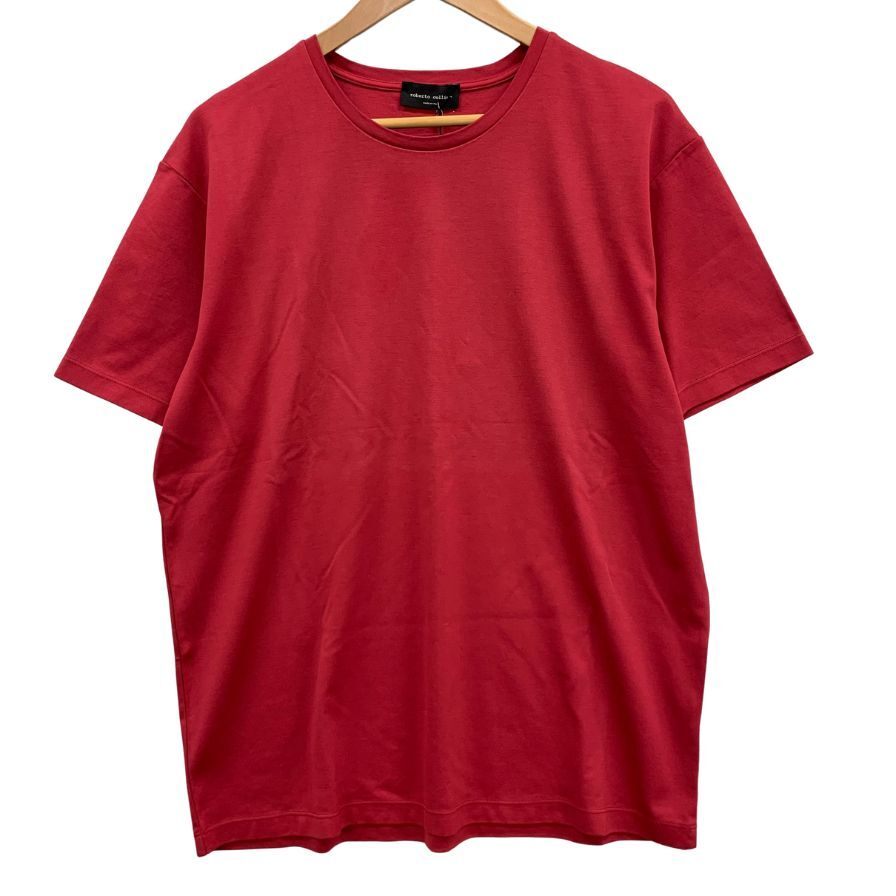 新品同様◆Tシャツ ロベルトコリーナ Tシャツ レッド コットン サイズ48 メンズ roberto collina 【AFB41】拍卖