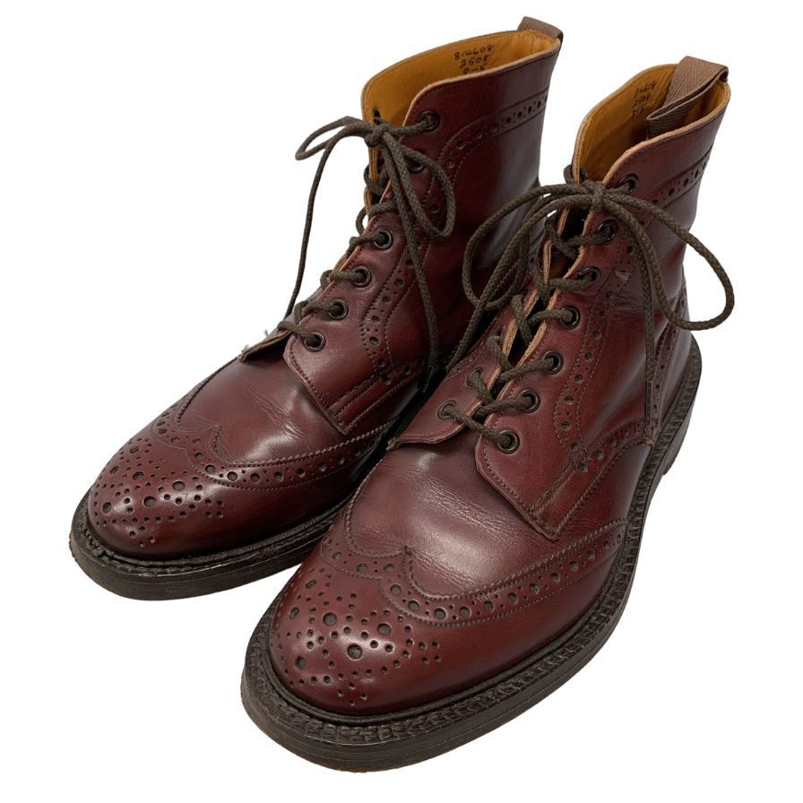 トリッカーズ リアルスコープ別注 カントリーブーツ 2508 モールトン カーフ メンズ サイズ8 バーガンディ Tricker`s【LA】【中古】拍卖