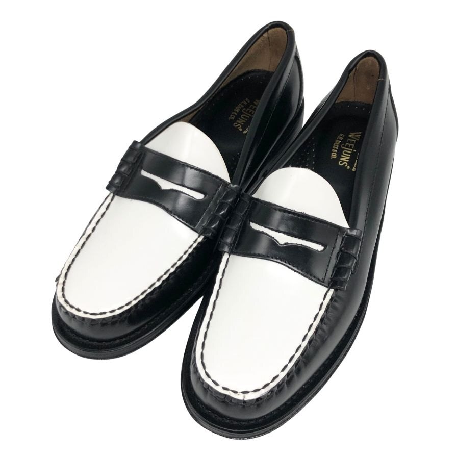 ジーエイチバス ローファー ウィージャンズ ラーソン サイズ8.0 メンズ ブラック ホワイト G.H.Bass&Co. WEEJUNS LARSON【LA】【中古】拍卖