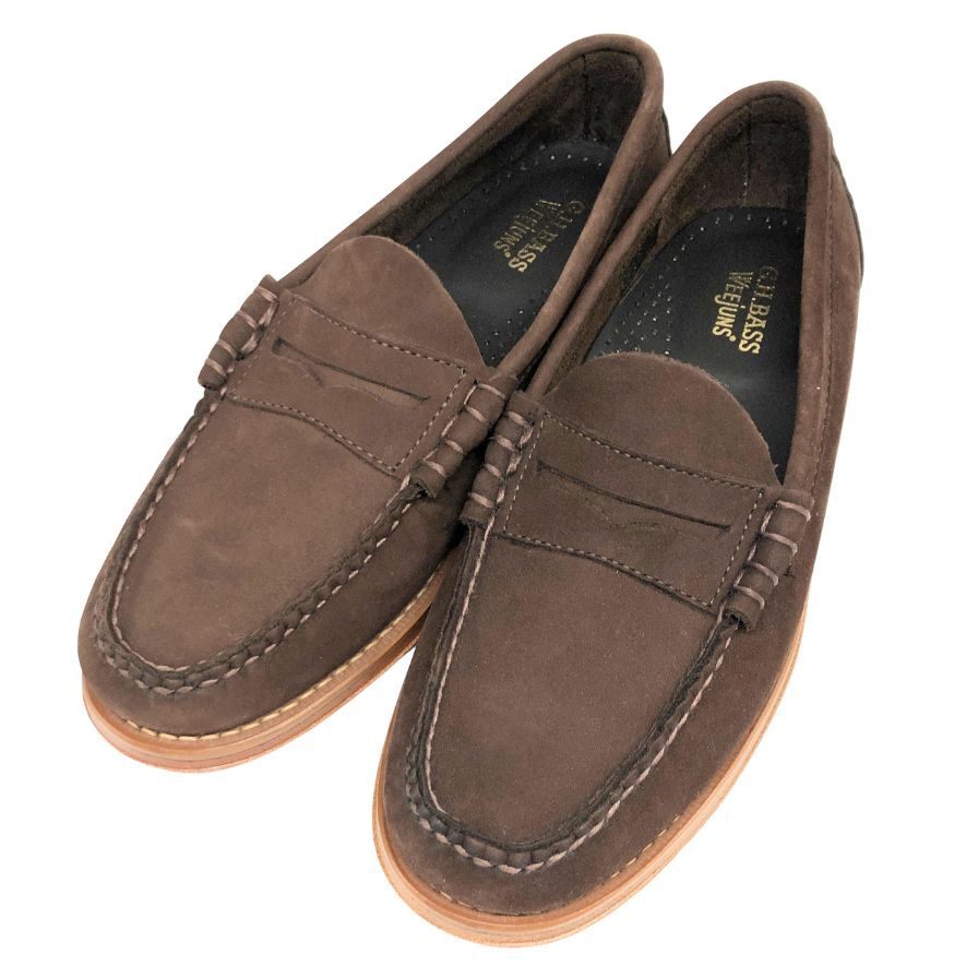 ジーエイチバス ローファー ウィージャンズ ヘリテージ スエード サイズ7.5 メンズ ブラウン G.H.Bass&Co. WEEJUNS【LA】【中古】拍卖