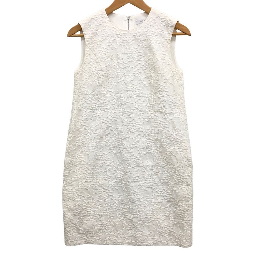 美品◆ワンピース フォクシー ノースリーブワンピース 33069 レディース サイズ38 ホワイト系 FOXEY 【AFB23】拍卖