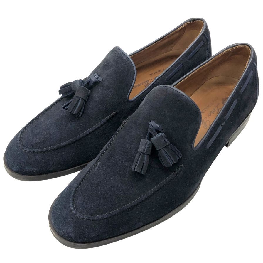 ロロピアーナ タッセルローファー CITY WALK スエード ネイビー サイズ39 Loro Piana 約24.0cm【AFD15-2】拍卖