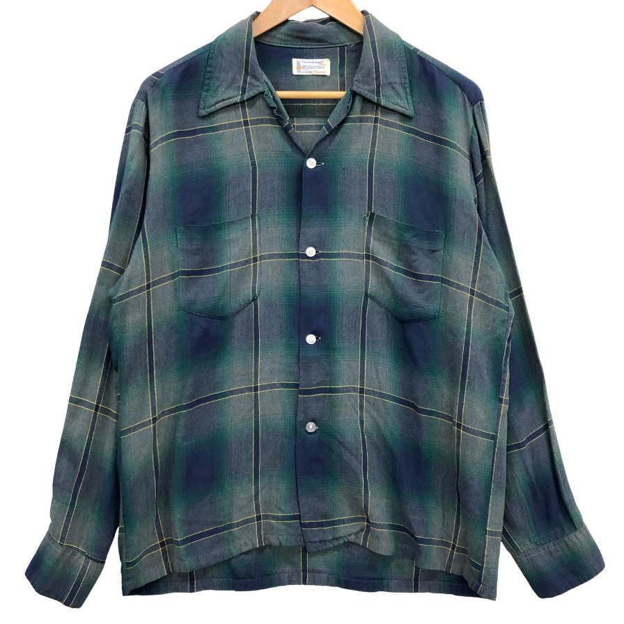 中古◆シャツ タウンクラフト 60S PLUSタグ オンブレチェックシャツ ヴィンテージ メンズ サイズM TOWNCRAFT 【AFB26】拍卖