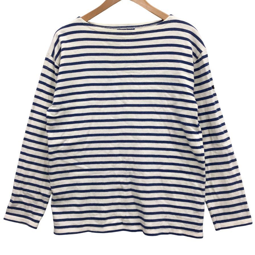 中古◆長袖シャツ セントジェームス バスクシャツ ボートネック 長袖 コットン 90s 旧タグ フランス製 ホワイト メンズ サイズM【AFB36】拍卖