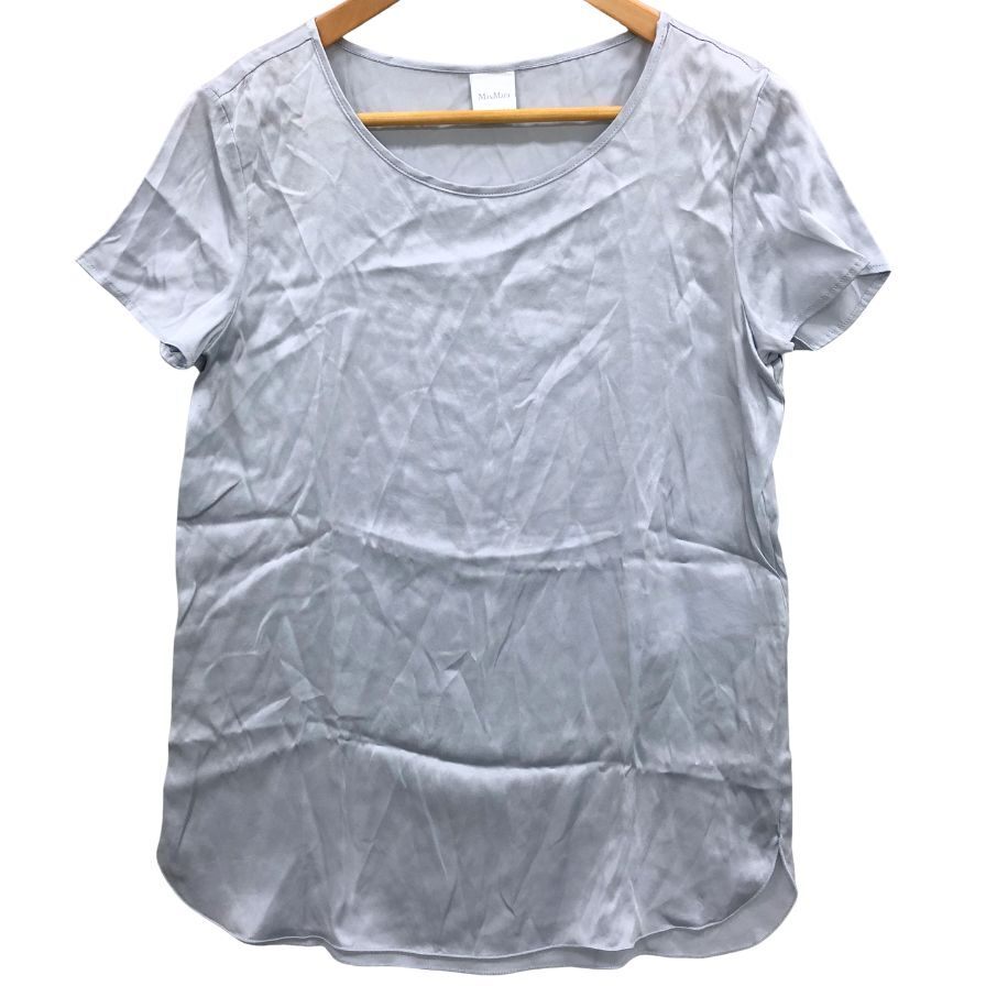 美品◆カットソー マックスマーラ レジャー 半袖カットソー Uネック シルク 半袖 Tシャツ グレー レディース サイズS【AFB34】拍卖
