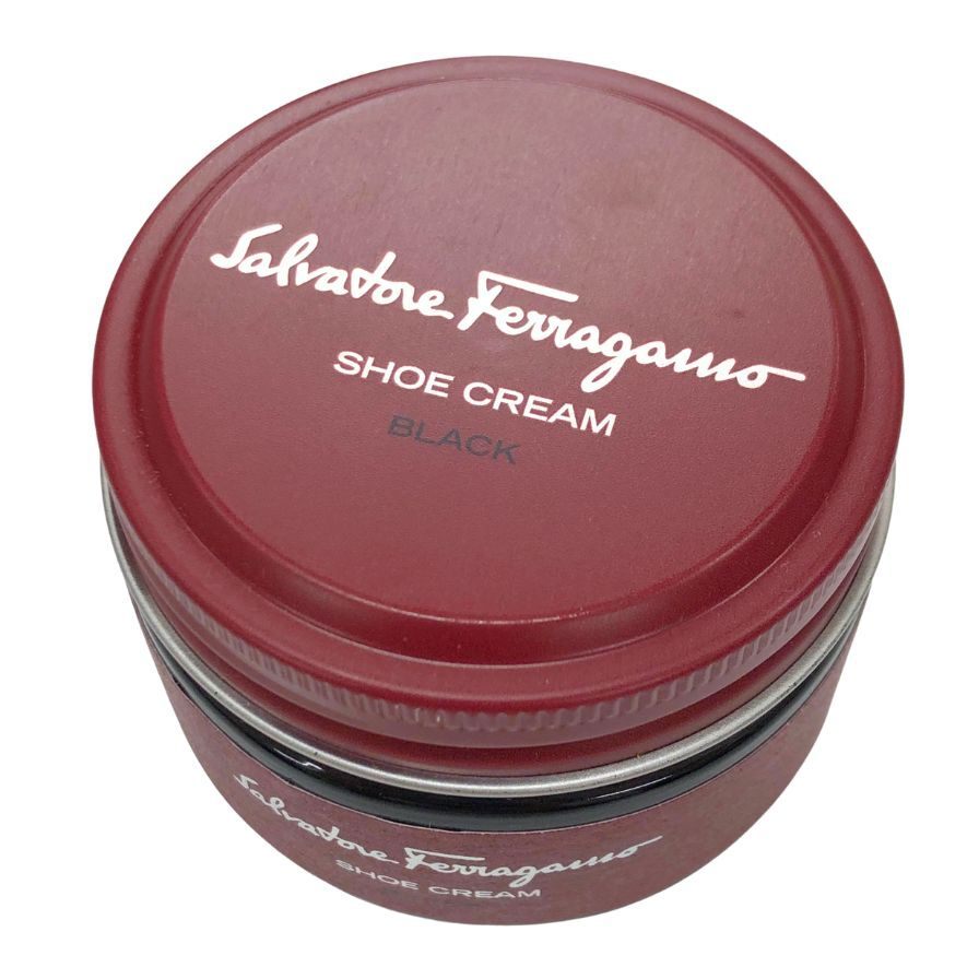 サルヴァトーレ フェラガモ クリーム 補色 靴磨き シュー クリーム ブラック 55g Salvatore Ferragamo Shoe CREAM【AFI15】【中古】拍卖