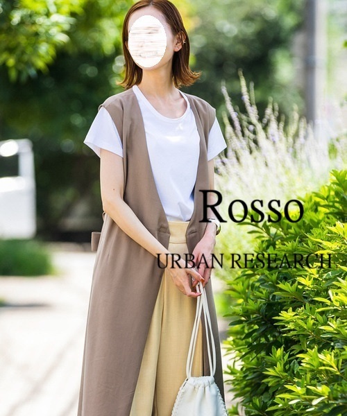 ロッソ アーバンリサーチ URBAN RESEARCH Rosso キレイ目☆2WAY Vネック ロング ジレ ワンピース FREE拍卖