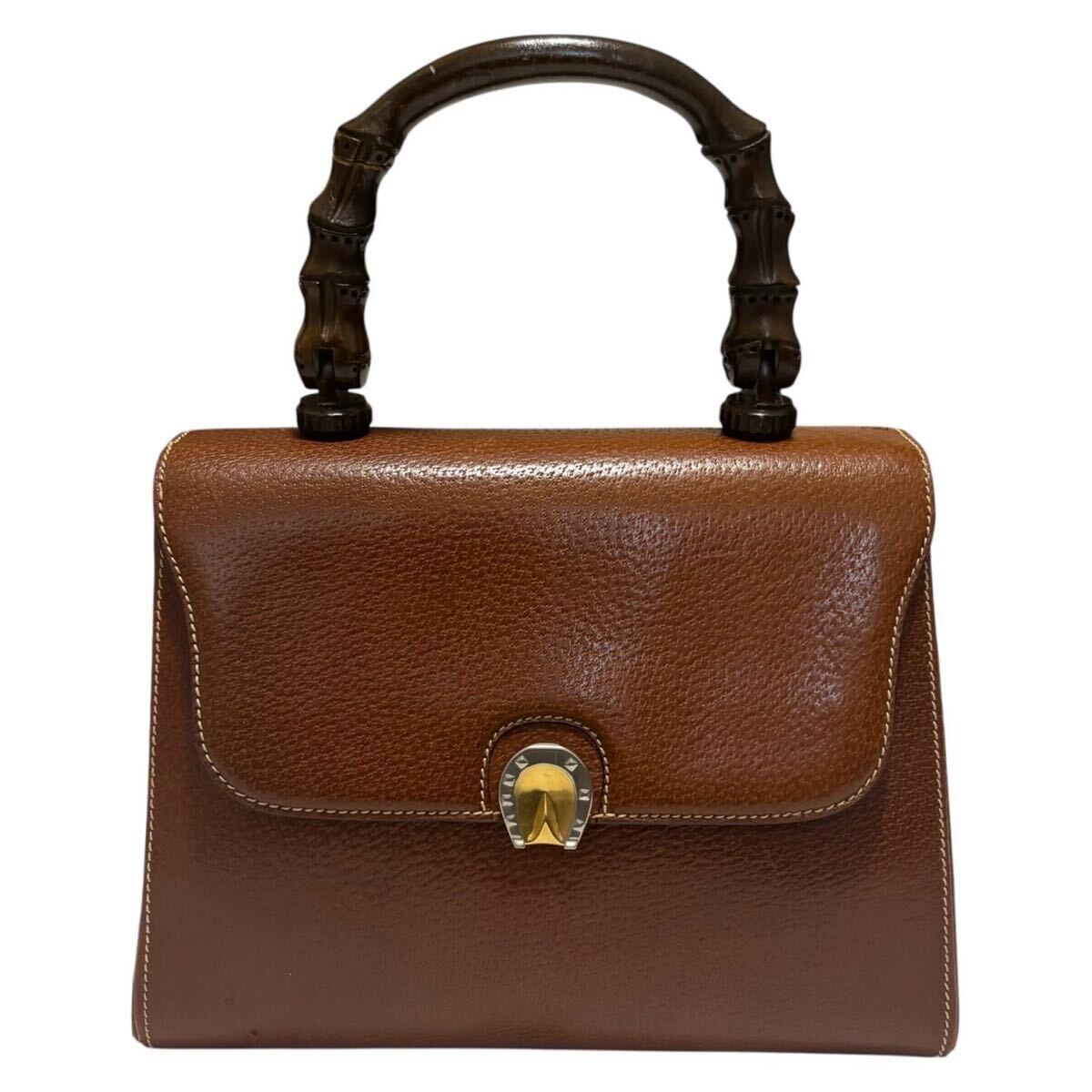 GUCCI グッチ 馬蹄金具 ウッドハンドル ヴィンテージ バッグ ジャンク HORSESHOE VINTAGE TOP HANDLE BA拍卖