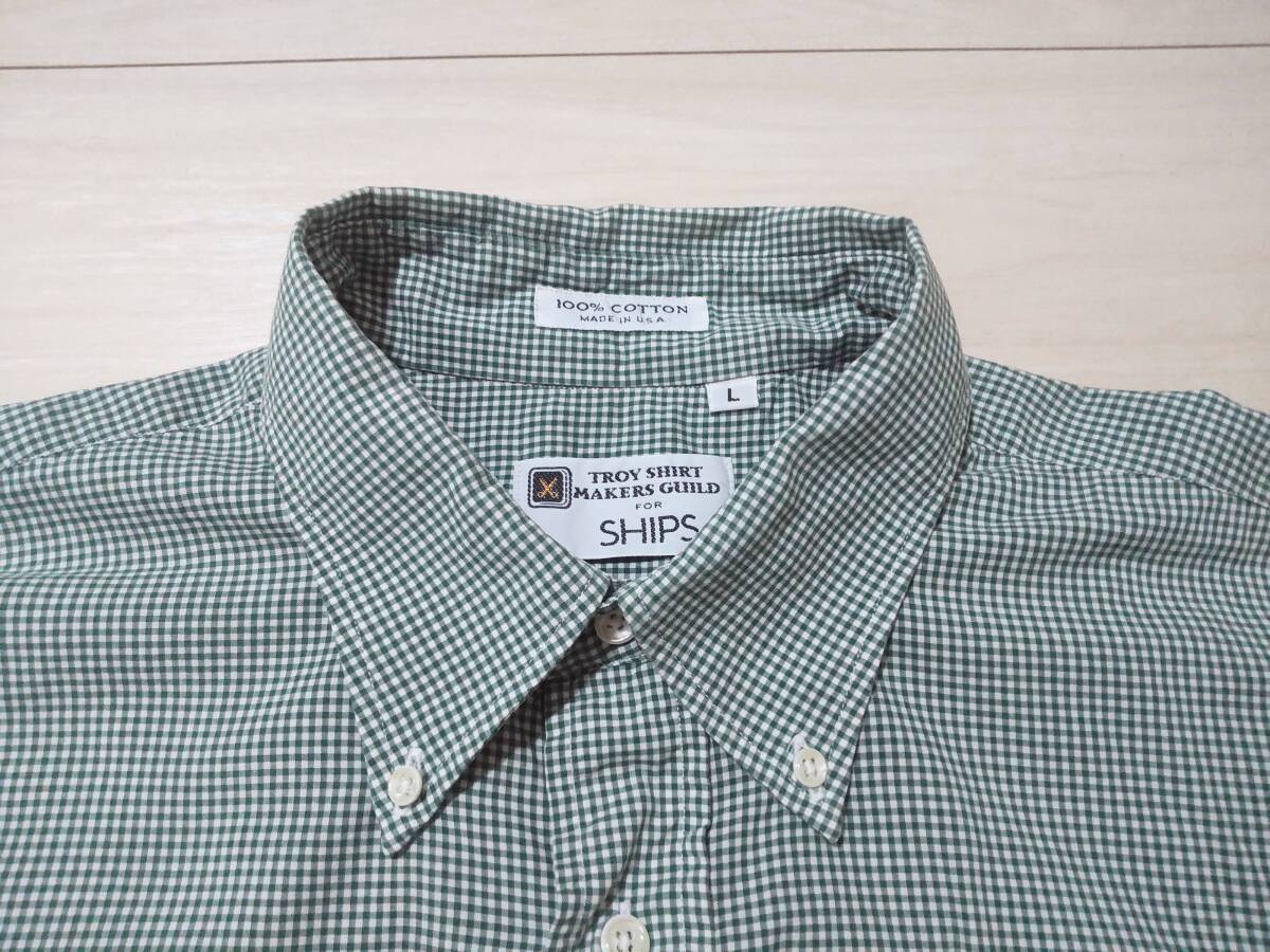 ★別注 US製 トロイシャツメーカーズ X シップス TROY SHIRT MAKERS X SHIPS 半袖シャツ ★ギンガムチェック柄 ★プルオーバー型拍卖
