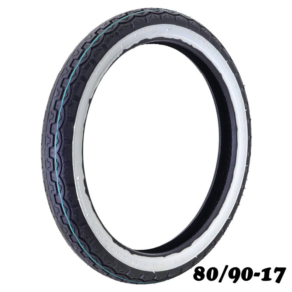 アウトスタンディングオリジナル ホワイトリボン ホワイトウォールタイヤ 89/90-17 TL チューブレス 前後兼用 17インチ拍卖