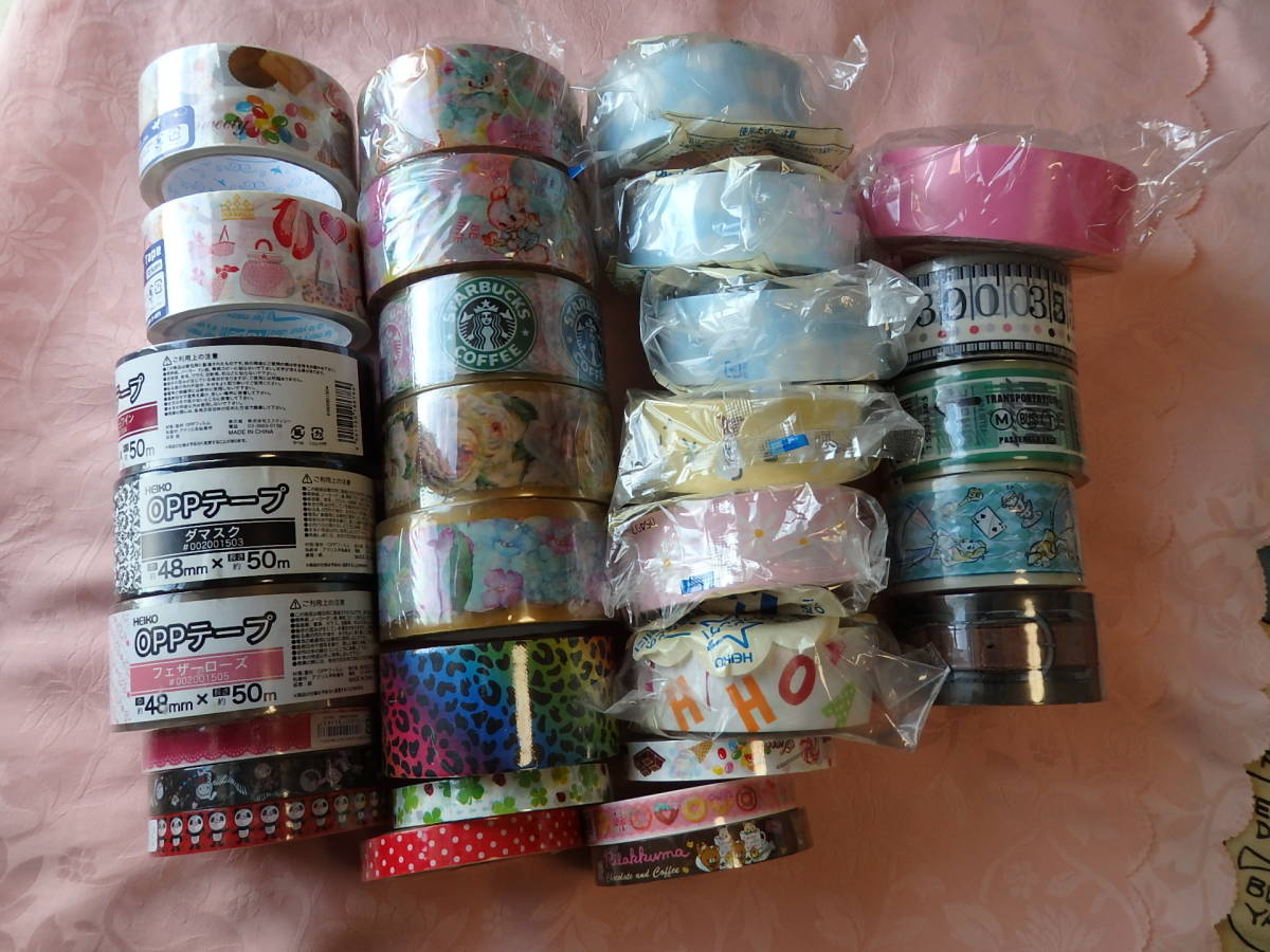 1点のみ!大量まとめて 30本! デザインOPPテープ&クラフトテープ♪ レトロアニマル お花 etc 拍卖