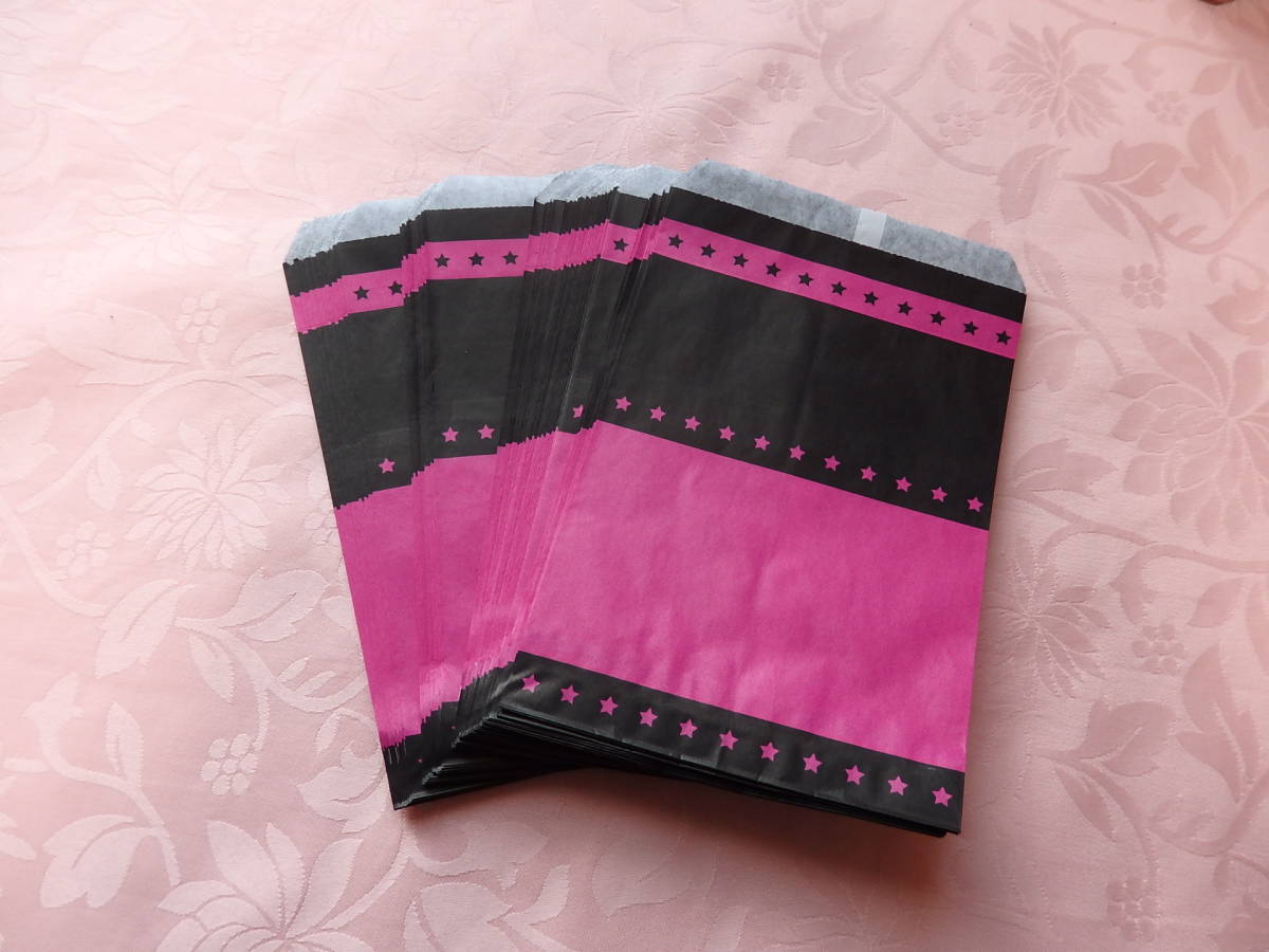 ピンク&ブラック 平袋50枚☆ おすそ分けに~ 拍卖