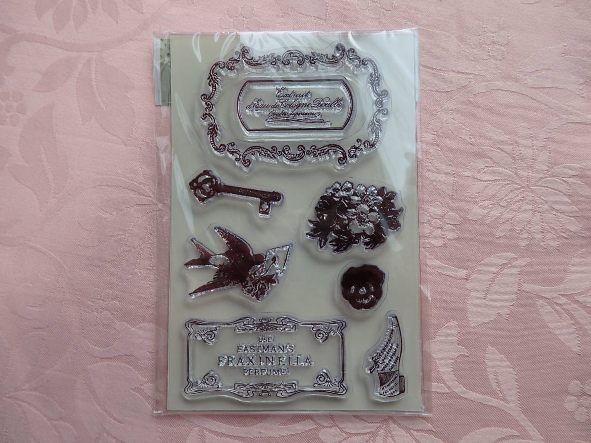 デコラ・ハンコレーヌ クリアスタンプ エルベール**ラベル・枠・トリ・鍵・花**拍卖