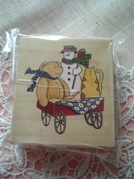 USAスタンプ★Deb Strain ベアー・スノーマン *トイワゴン*拍卖