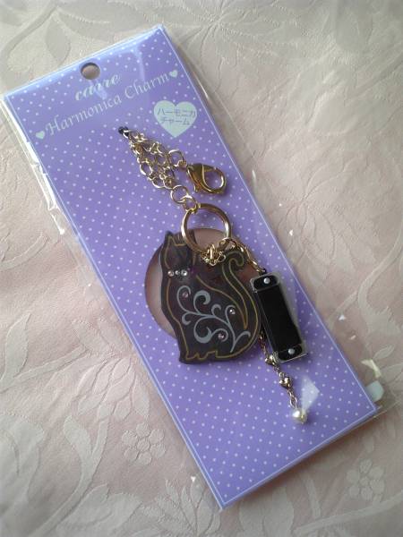 バッグや携帯に♪ 可愛いハーモニカチャーム ☆黒猫拍卖