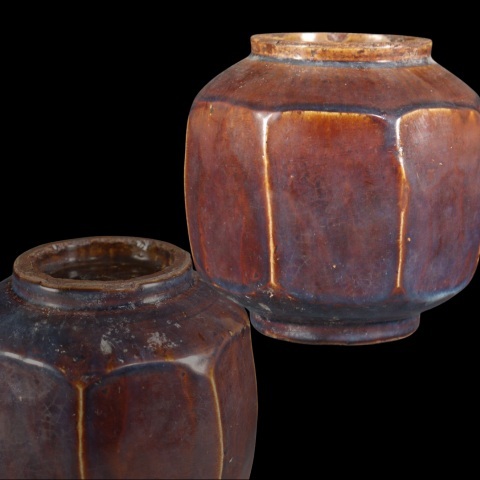 蔵出し品 李朝 古朝鮮 飴釉 面取壷 A592拍卖