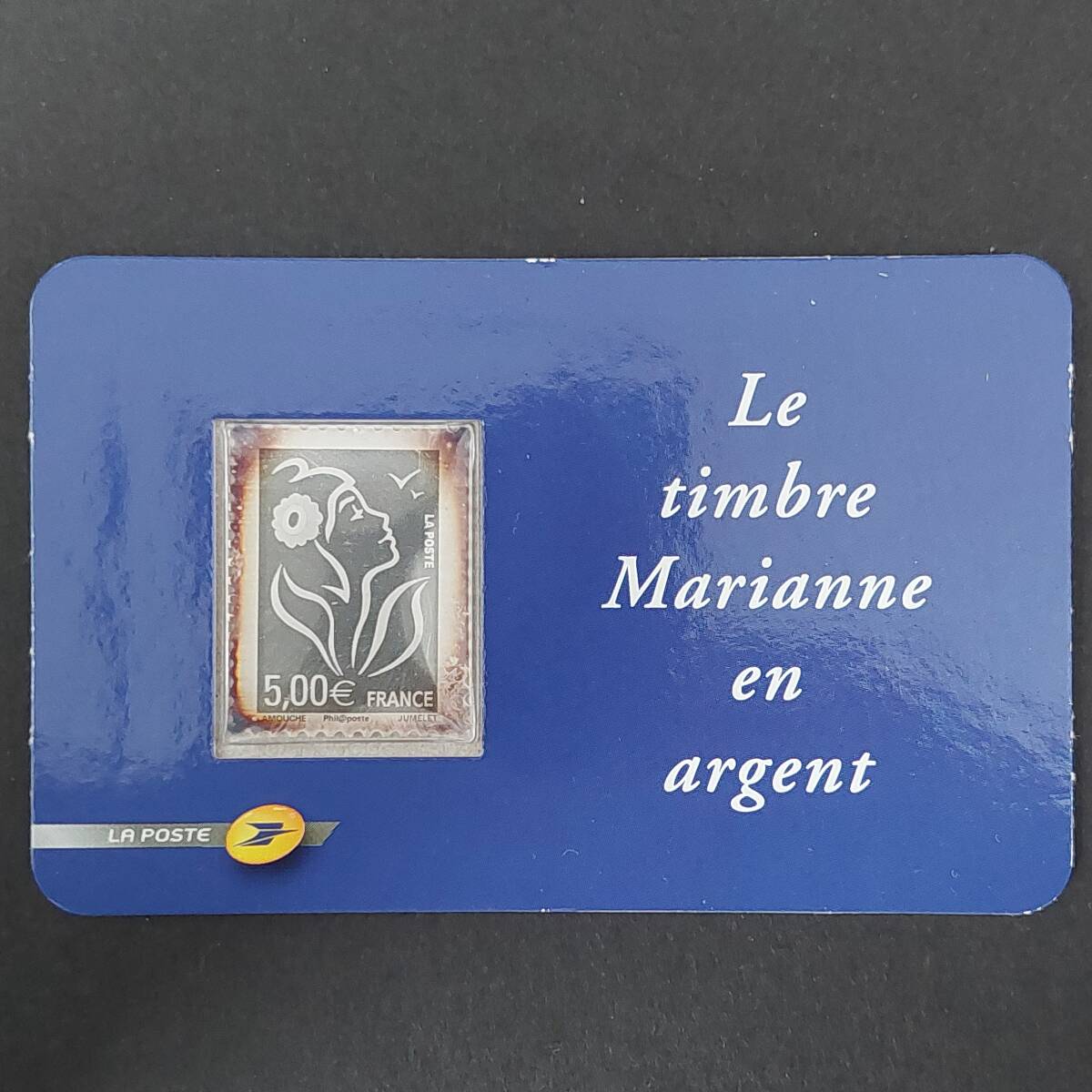 K995 フランス切手「フランスを象徴する女性像マリアンヌの『マリアンヌ・ド・ラムーシュ』の銀製切手 額面:5ユーロ」2006年発行 未使用拍卖