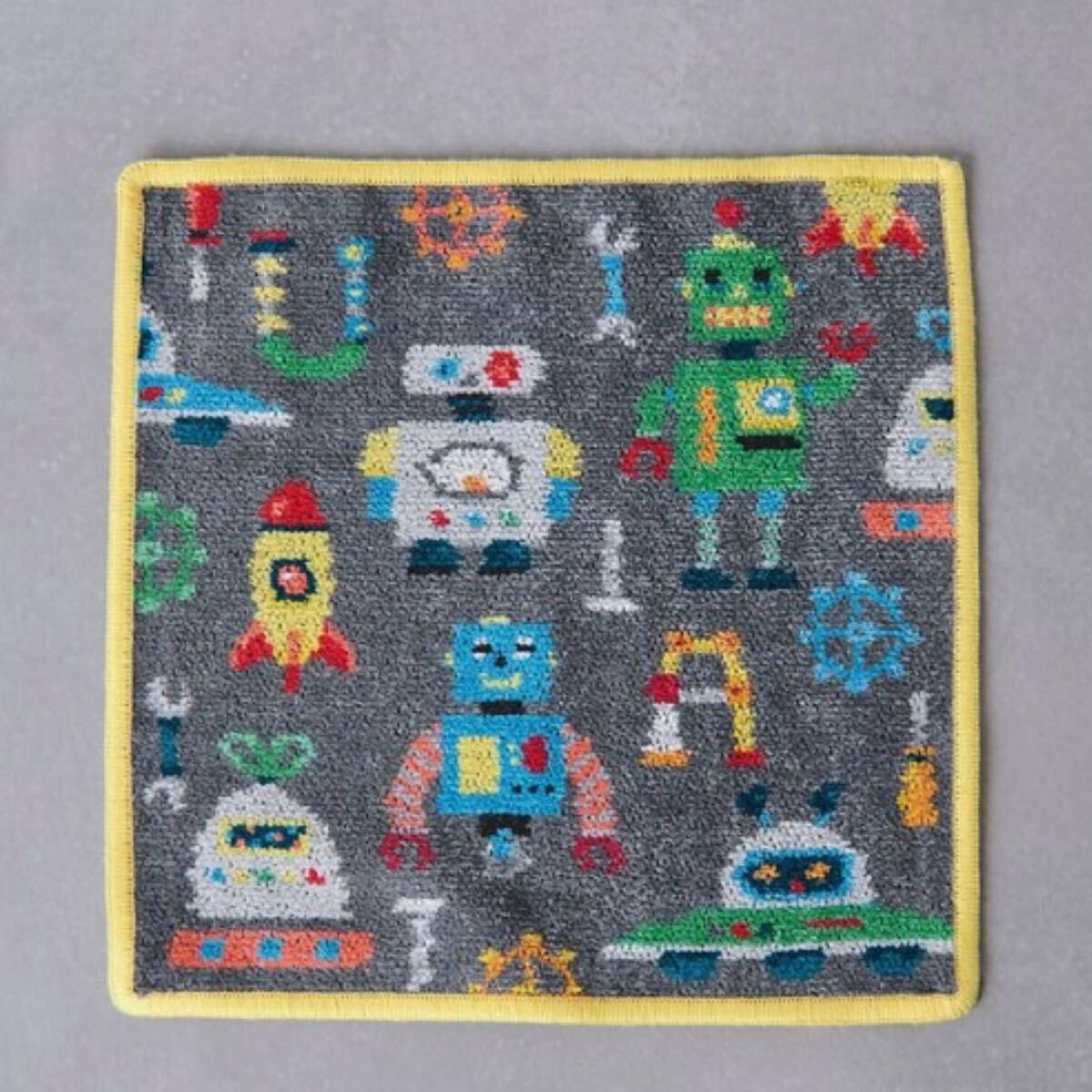 UNITED ARROWS 別注 FEILER フェイラーDINOSAUR ハンカチ ROBOT ロボット YELLOW イエロー タオルハンカチ拍卖