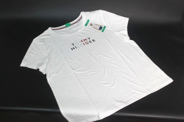 トミーヒルフィガー レディース 半袖Tシャツ ホワイト サイズXL TOMMY HILFIGER★送料310円拍卖