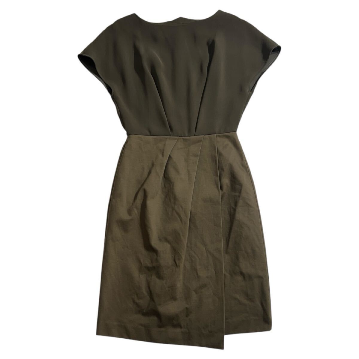 ■ ROPE ロペ ■ 膝丈 フレンチスリーブ ワンピース カーキ系 38拍卖