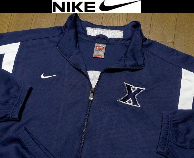 7L-8L・6XL-7XL 日本サイズ位【セール送無料】超希少 ナイキ USA限定 美品 特注刺繍 厚手ストレッチ ジャージ ジャケット大きいビッグ拍卖