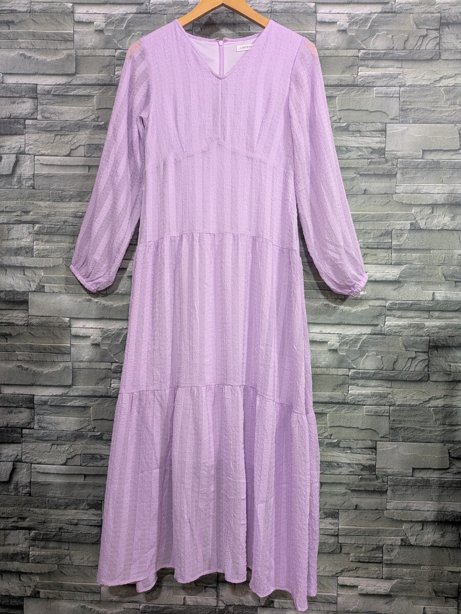 ●送料無料★ &. NOSTALGIA アンドドットノスタルジア ラベンダー ワンピース ロングワンピース レトロ レディース Mサイズ拍卖