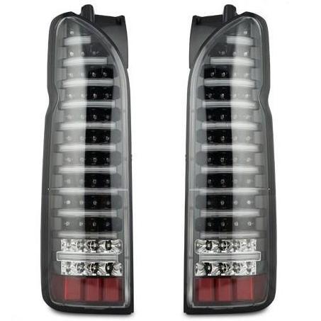 ハイエース テールランプ 200系 ファイバールック ブラックインナー クリアレンズ LEDテールランプ レジアスエース fiber01拍卖