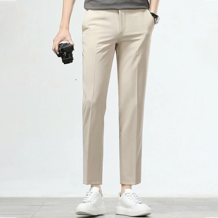 送料無料 スリム 九分丈 スラックス 薄手 夏 ズボン 大きいサイズ 美脚 チノパン ストレッチ ビジネス メンズパンツ Zty-5528 W30 カーキ拍卖