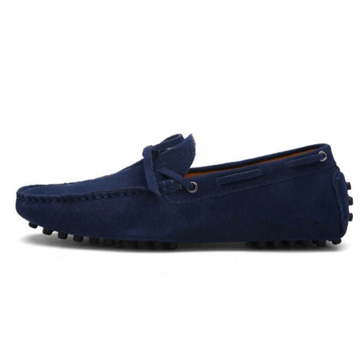 スエード生地 ドライビングシューズ カップル デッキシューズ メンズシューズ 本革 レザーシューズ Zshe0078 ネイビー 26.5cm拍卖