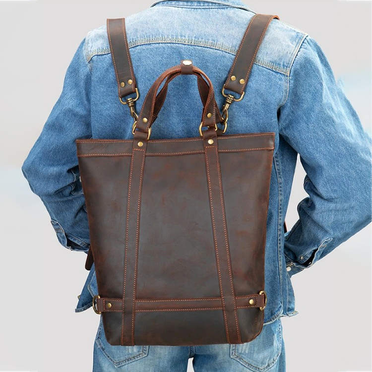 バックパック ビジネスリュック 本革 革 デイパック 多機能 パソコンケース 男女兼用バッグ メンズバッグ bg0830 コーヒー色拍卖